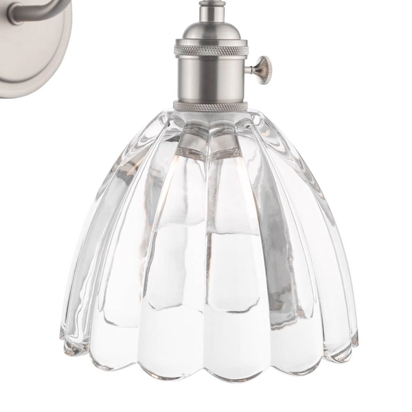 Lampa ścienna dzwonek Hadano HAD0761-11 szklana chrom przezroczysty