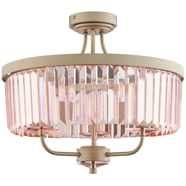 Sufitowa lampa glamour L&-191943 Light& szkło różowe szampańska