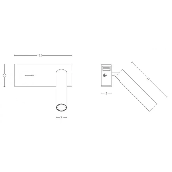 Ścienna lampa do czytania H75 LED 3W 3000K do biura czarny