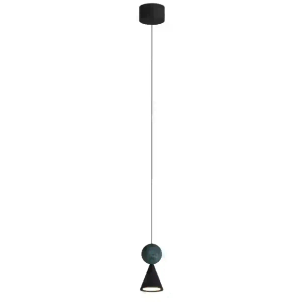 Stożkowa wisząca lampa BINGO czarna P0682 1xLED 8W 3000K kula kamień