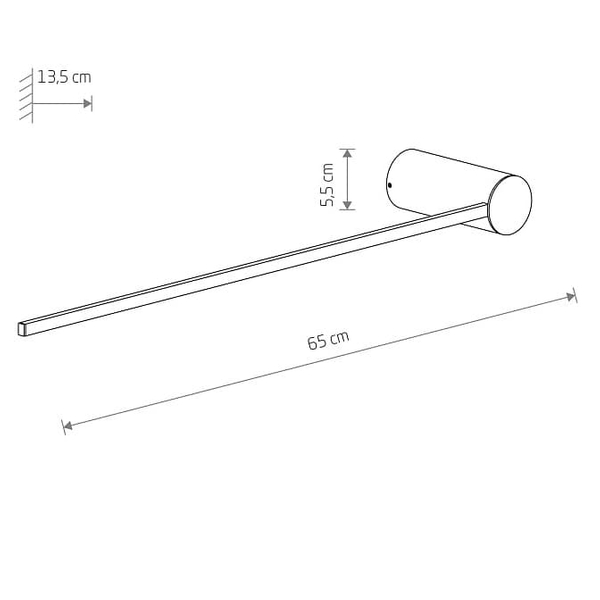 Ledowy podłużny kinkiet Arm 10366 Nowodvorski 10W 3000K stick czarny
