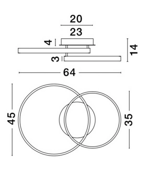 Sufitowa lampa pokojowa Nueve rings LED 44W 3000K plafon złoty