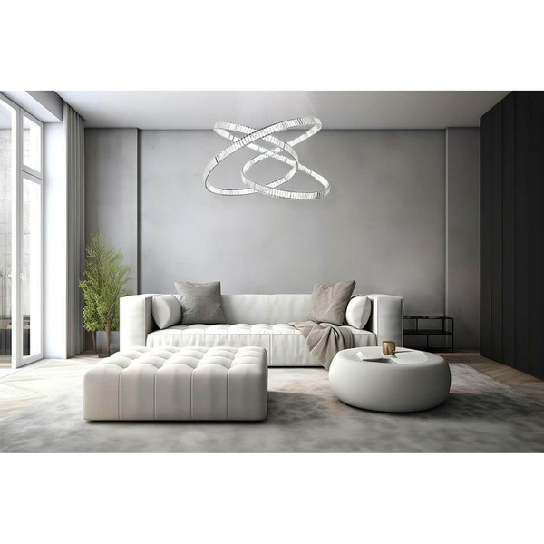 Ledowa wisząca lampa Wave MSE1501100197 Moosee 120W 3000K do jadalni chrom