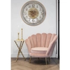 Elegancki fotel Perlapink S4439 PINK VELVET Richmond Interiors muszla różowy złoty