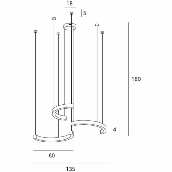 Wisząca lampa Lotus P0571D LED 40W 3000K nowoczesna metalowa brązowa