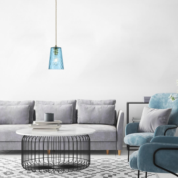 LAMPA wisząca AZURINE 5226 Rabalux szklana OPRAWA zwis niebieski złoty