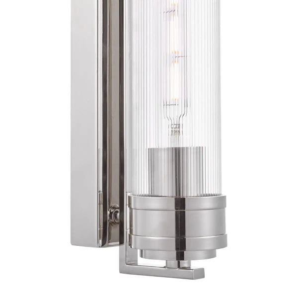 Szklana lampa ścienna Tommaso TOM0738 do łazienki tuba IP44 nikiel