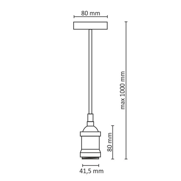 Loftowa oprawka na żarówkę NOLA 309037 zwis do pokoju chromowany