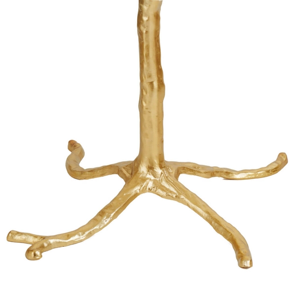 Podłogowa lampa do salonu EMU ST-DN127-F white z piórami biały złoty