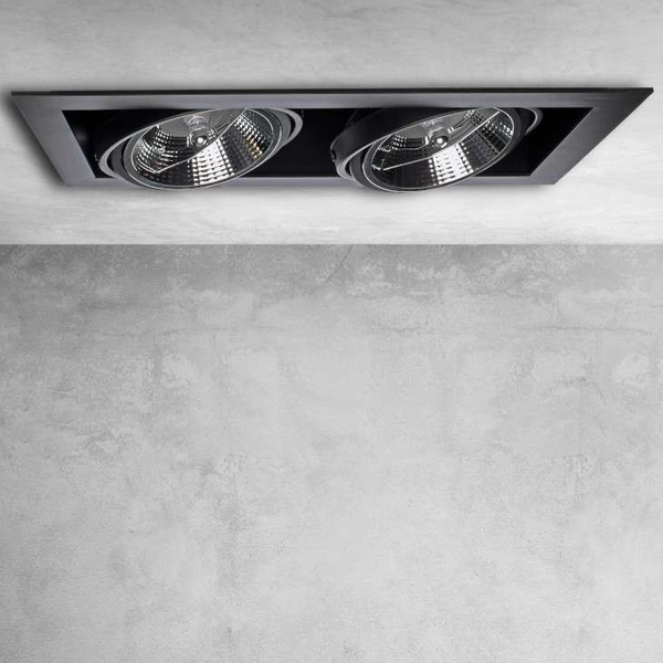 Wpust LAMPA sufitowa PLAZA ML4742 Milagro prostokątna OPRAWA metalowa wpuszczana czarna