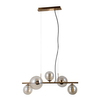 Szklana lampa wisząca Canello PND-406007-5-HBR Italux molekuły mosiądz miodowy