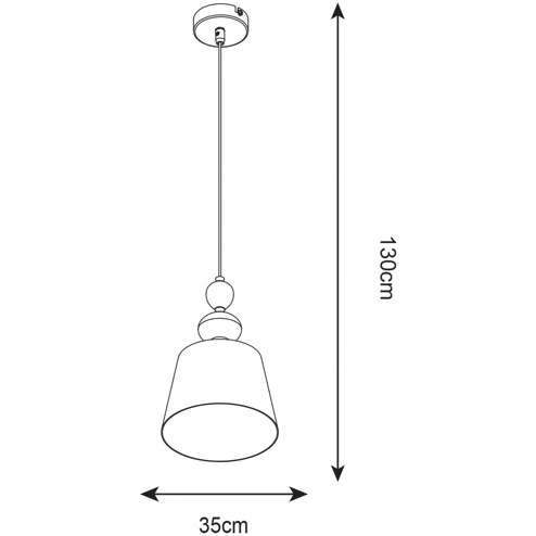 Lampa wisząca MEGAN T15027-1P abażurowa klasyczny zwis chrom czarna