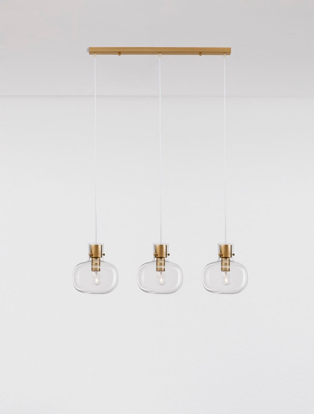 Kuchenna lampa wisząca Padre nad wyspę przezroczysta złota