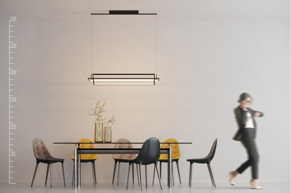 Wisząca lampa nowoczesna Viena ramki LED 70W 3000K nad stół czarne