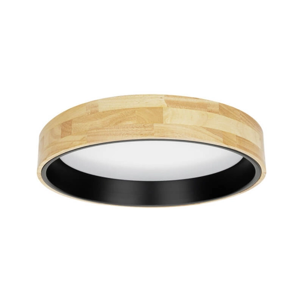 Skandynawski plafon okrągły Campelo eko LED 25W drewno