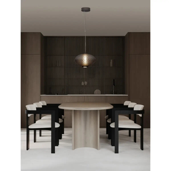 Salonowa lampa wisząca CORVELA LE45177 LED 12W 3000K nad stół szara brązowa