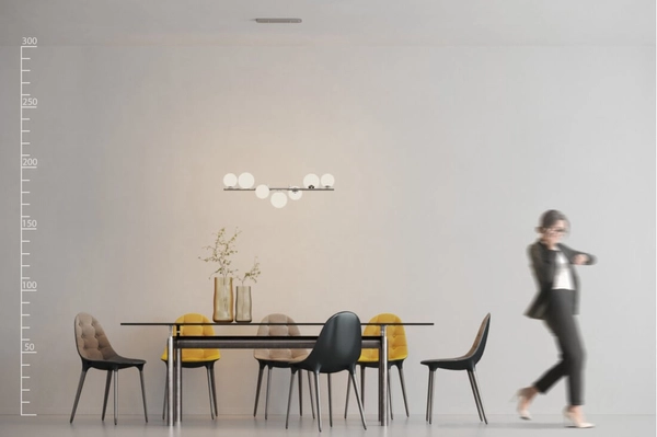 Wisząca lampa modernistyczna Sybilla do kuchni chrom biała