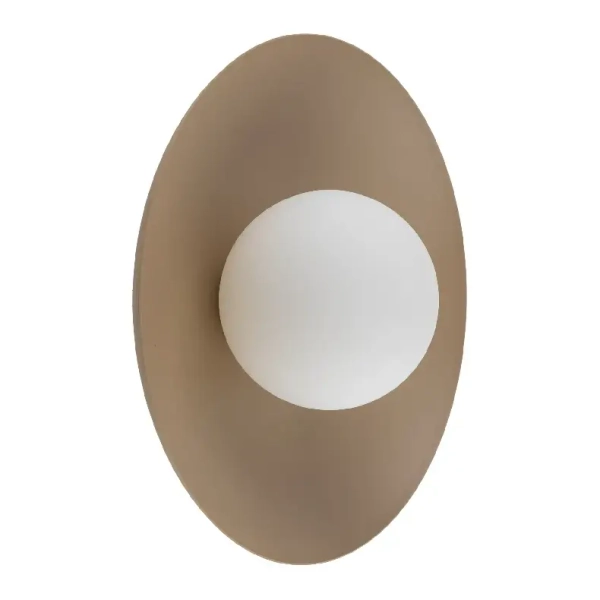 Naścienny kinkiet Slate 10936 metalowa tarcza mleczna kula beżowy