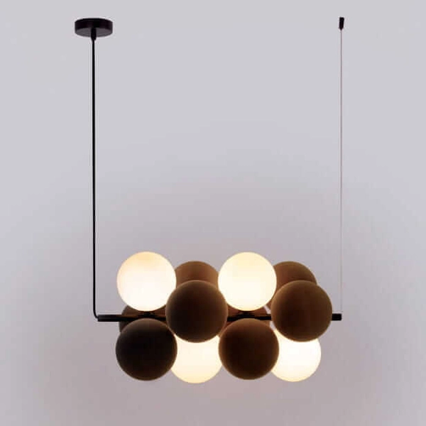 Wisząca lampa molekułowa Vino ABR-GRAPPA-H-B nad stół kule szare białe