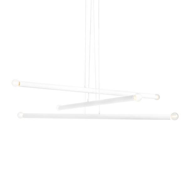 Lampa wisząca biała Tubo 1072K Aldex 6-punktowy metalowy zwis nad stół