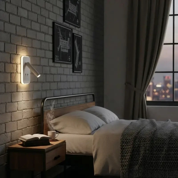 Ścienny kinkiet ledowy Doria WL-83957-1-WH LED 8W 3000K do czytania biały