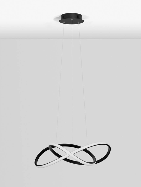 Ledowy żyrandol CHIAPAS LE42835 wstęga LED 28W 3000K czarna biała