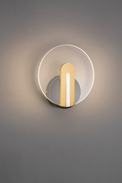 Okrągła lampa ścienna Ceja do sypialni LED 7W 3000K czarna złota