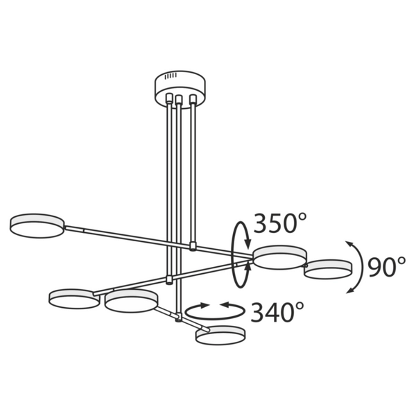 Regulowana lampa wisząca Fad MOD070PL-L38B3K LED 36W 3000K czarna