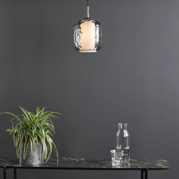 Wisząca szklana lampa Majella MAJ0150 do jadalni przydymiony chrom