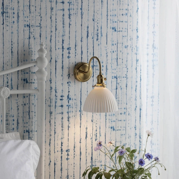 Ceramiczna lampa na ścianę Hadano HAD0740-09 mosiądz biały