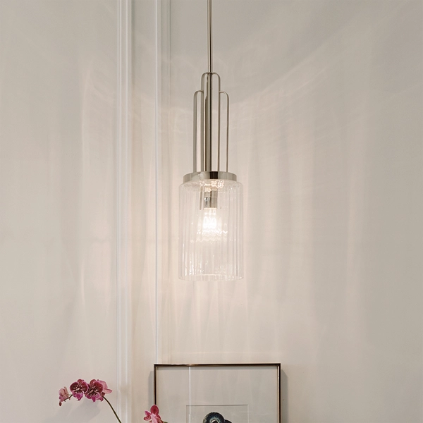 Lampa wisząca QN-KIMROSE-MP-PN tuba szklana nikiel