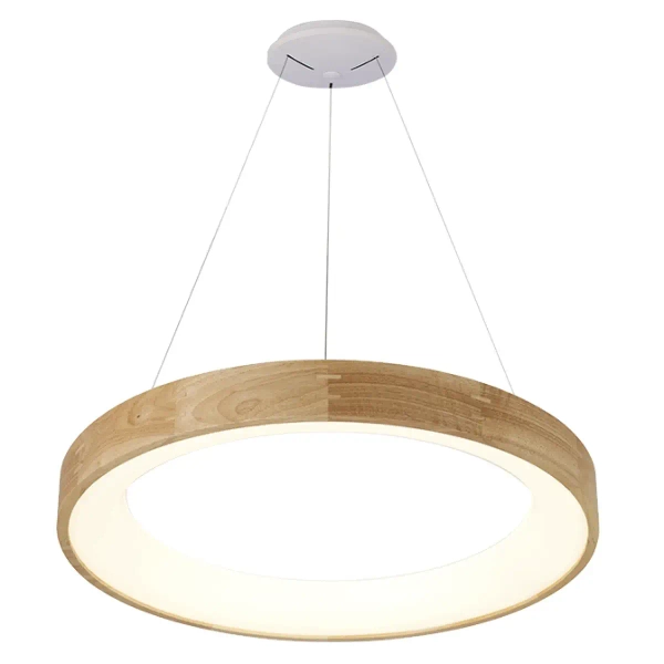 Okrągła lampa wisząca SILVAM AZ3344 Azzardo LED 30W 3000K drewniany