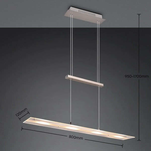 Wisząca lampa Milos R32004107 LED 20W 3000K metalowa srebrna