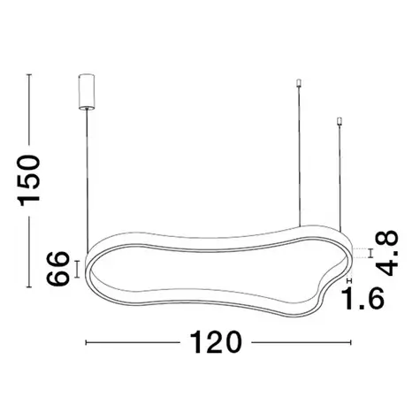 Minimalistyczna wisząca lampa VELBANO LE45417 LED 61W 3000K czarna