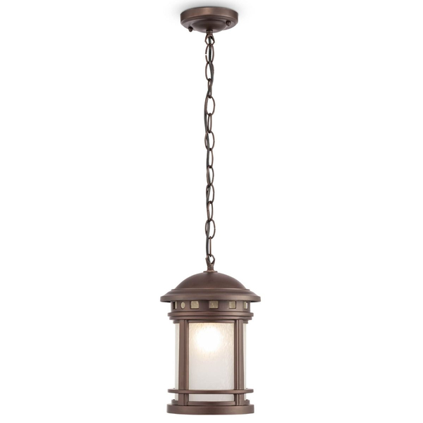 Wisząca lampa Salamanca O031PL-01BR szklana brązowa