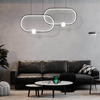 Lampa zwisająca do jadalni 595 Domeno LED 48W 4000K owalna czarna