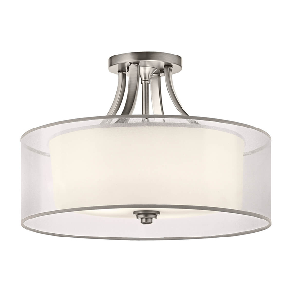 Natynkowa lampa okrąg Lacey KL-LACEY-SFM-AP Kichler szkło biały srebrny