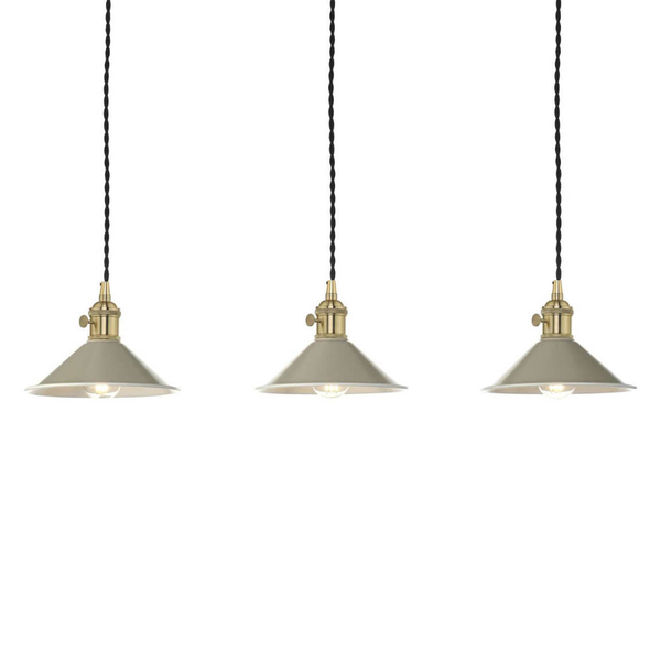 Vintage lampa wisząca do pokoju Hadano HAD3640-06 Dar Lighting mosiądz szara