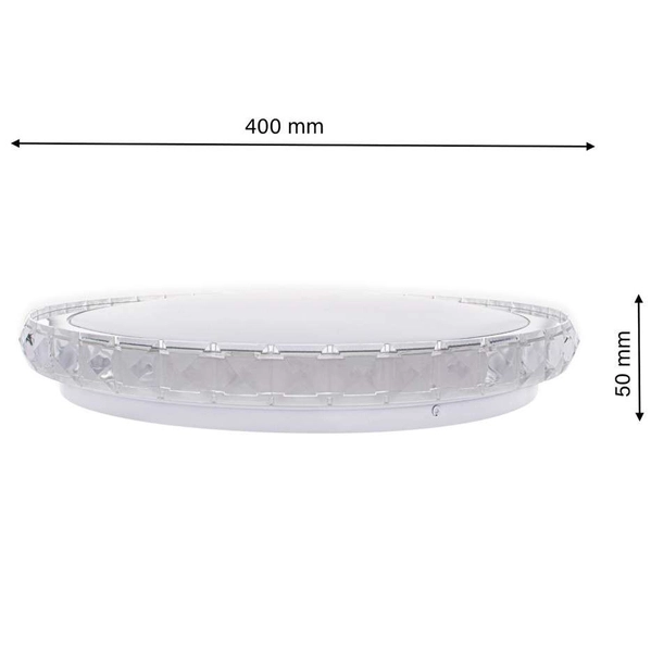 Plafon LAMPA okrągła LAYLA ML4221 Milagro sufitowa OPRAWA z kryształkami LED 26W 3000K – 6000K glamour pilot biała chrom