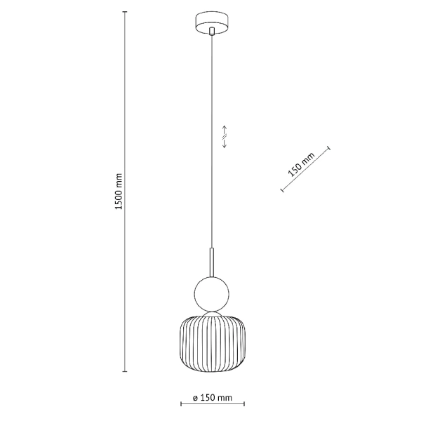 Zwisająca nad stołem lampa Sophia Green 11144 żebrowana szklana zielony