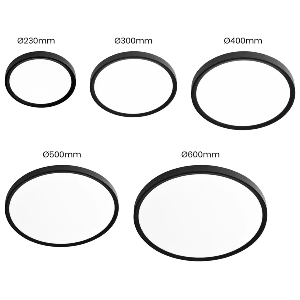 Plafon okrągły do łazienki MAQ ML0441 40W 3000-6500K IP40 czarny