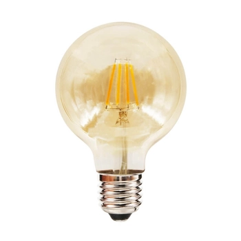 Kulista żarówka filamentowa LED 6W G80 E27 2700K bursztynowa