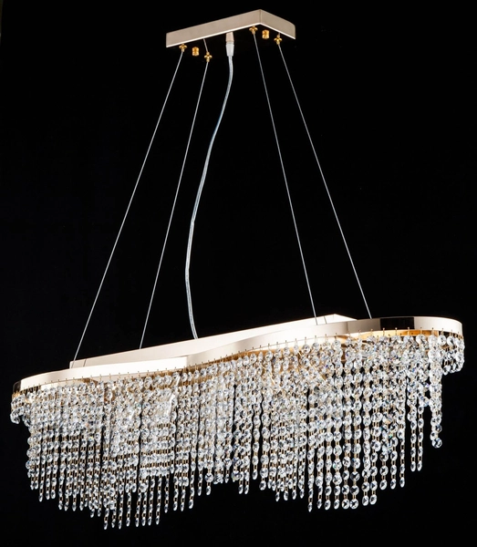 Pałacowa LAMPA wisząca TOILS DIA600-07-G Maytoni glamour OPRAWA kryształowy ZWIS owalny złoty