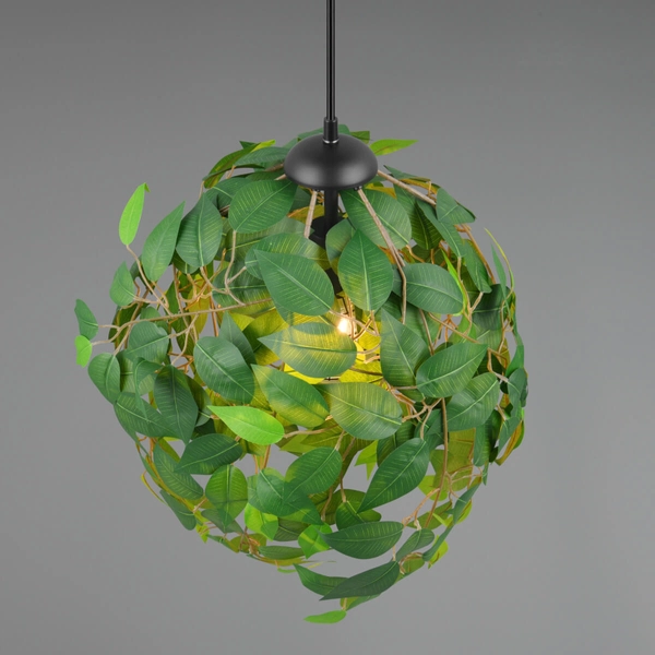 Salonowa lampa wisząca Leavy R10461915 RL Light roślina czarna zielona