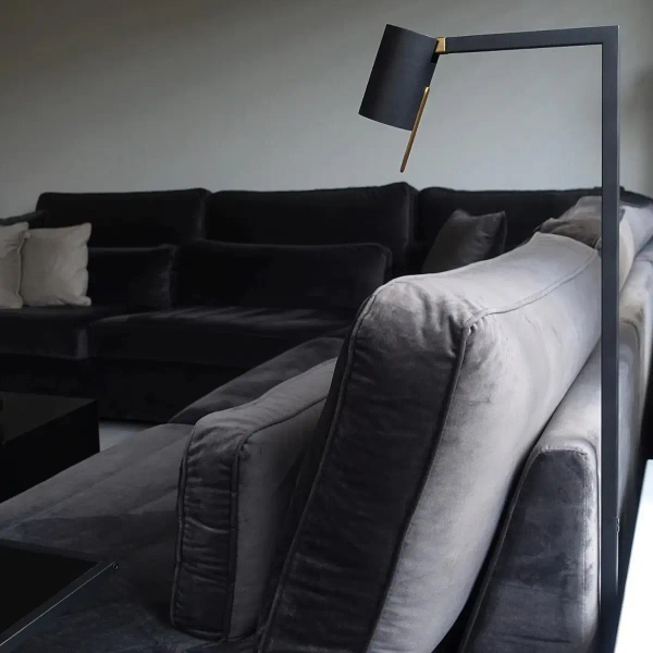 Stojąca lampa salonowa Lesley 03725/01/30 Lucide tuba metalowa czarna