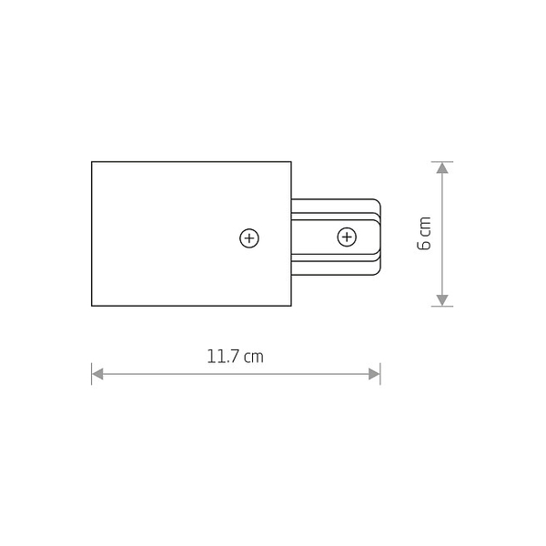 Zasilanie końcowe szynoprzewodu PROFILE RECESSED POWER END CAP 8973 Nowodvorski do 1-fazowej szyny podtynkowej 230V czarne