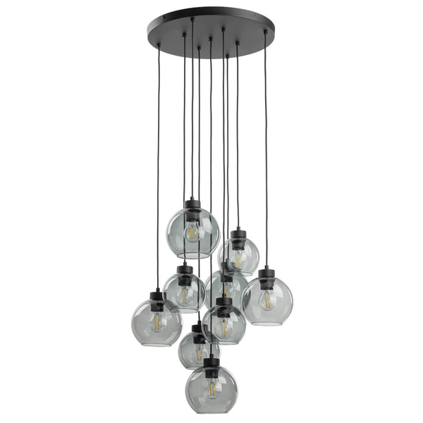 Zwisająca lampa kaskadowa Cubus 10208 balls do jadalni grafitowa czarna