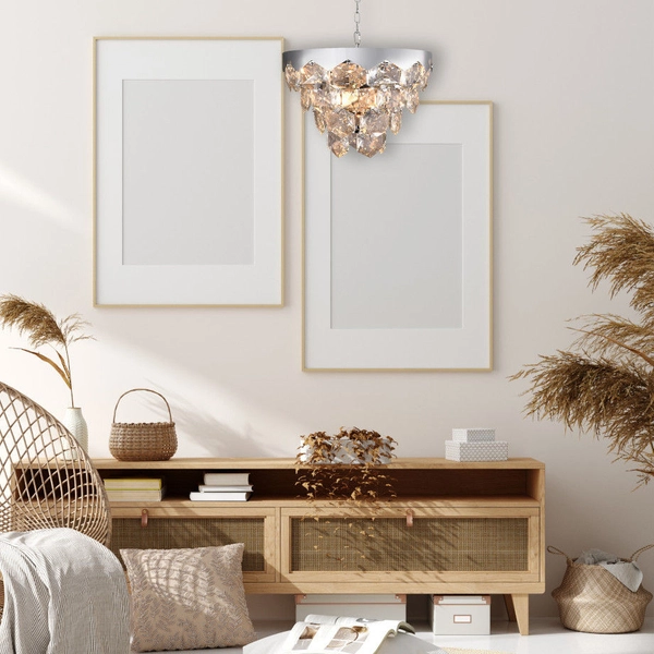 Pałacowa LAMPA wisząca GRACE ML5993 Milagro kryształowa OPRAWA okrągły ZWIS na łańcuchu chrom