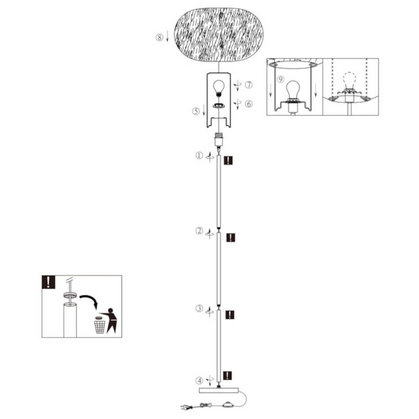 Podłogowa lampa do salonu Furry R41581001 plusz biały