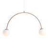 Wisząca lampa nad stół Una 1116H11 Aldex podwójna kule metal szkło koralowa